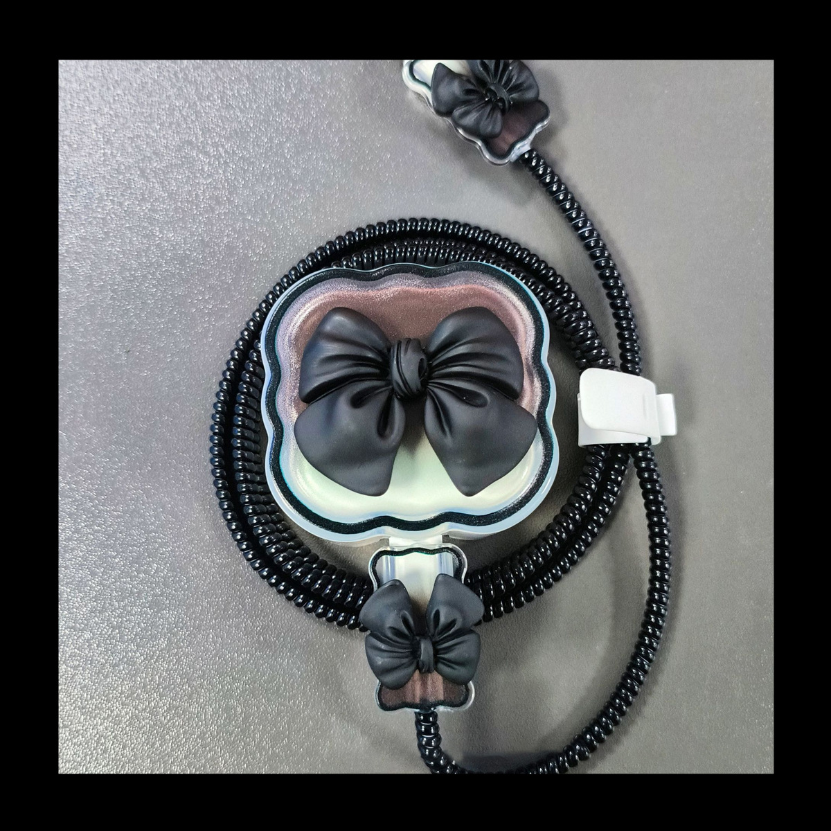 英规波浪款爱心蝴蝶结适用苹果20w充电器保护套iphon数据线保护套