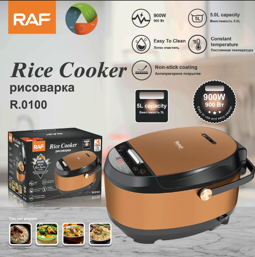 RAF European gauge cross-border rice cooker intelligent 5L automatic health household stainless steel rice cooker multifunctional R0100