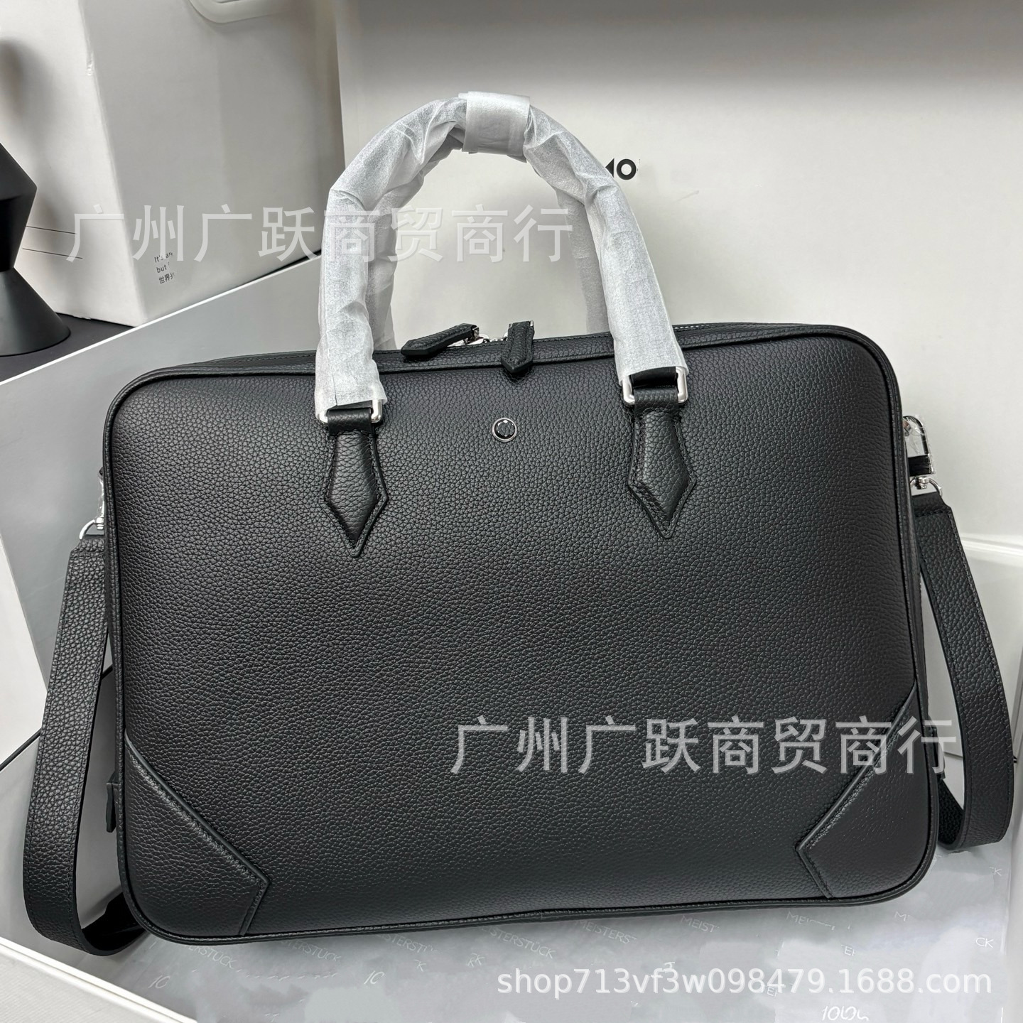 W Baolong Soft Leather Premium Series Original Leather Double Compartment Briefcase Handheld Lawyer Bag High Quality for Cross-Border Supply