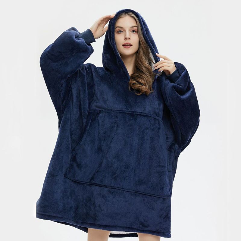 Huggle Hoodie Cross-border Flannel Home Pullover Hooded Lazy Dress Fleece Loose Warm Bathrobe Huggle Hoodie Cross-border Flannel Home Pullover Hooded Lazy Dress Fleece Loose Warm Bathrobe