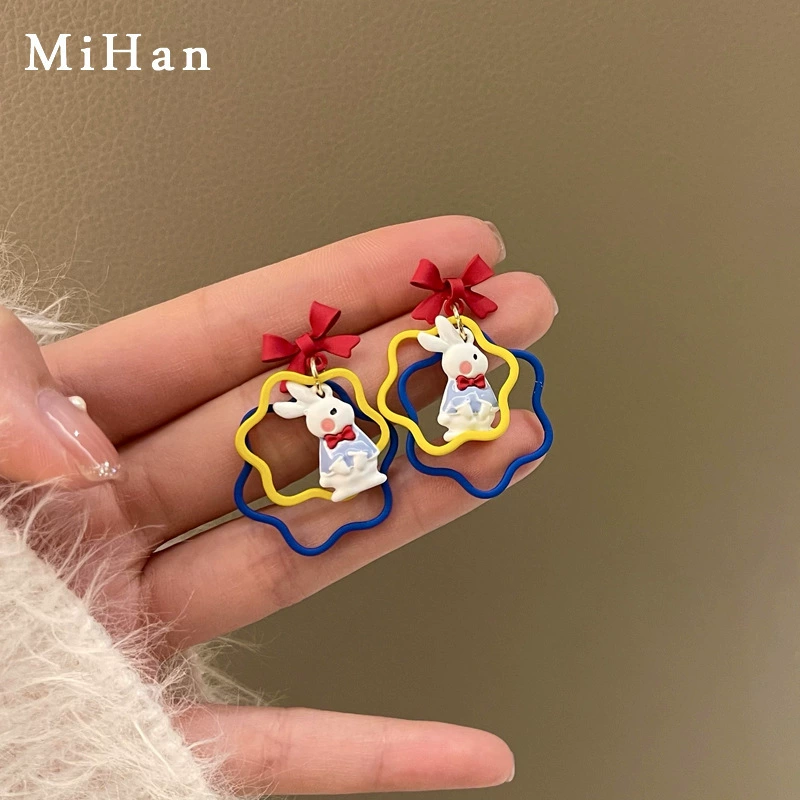 Японские милые серьги с серебряной иглой, мультяшный дизайн с бантом, серебро 925