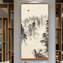 入户玄关装饰画新中式客厅走廊装饰挂画山水画中国风过道水墨壁画