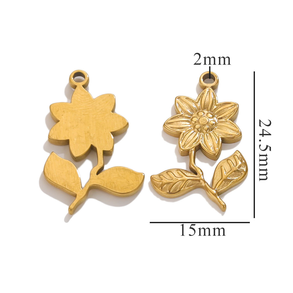 Acero inoxidable retro colgante rosa pulsera colgante de acero titanio corazón de桃 DIY colgante de hojas impermeables al por mayor