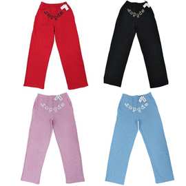 外贸爆款全钻阔腿Sp5der卫裤高街字母运动直筒裤子潮牌男现货直供