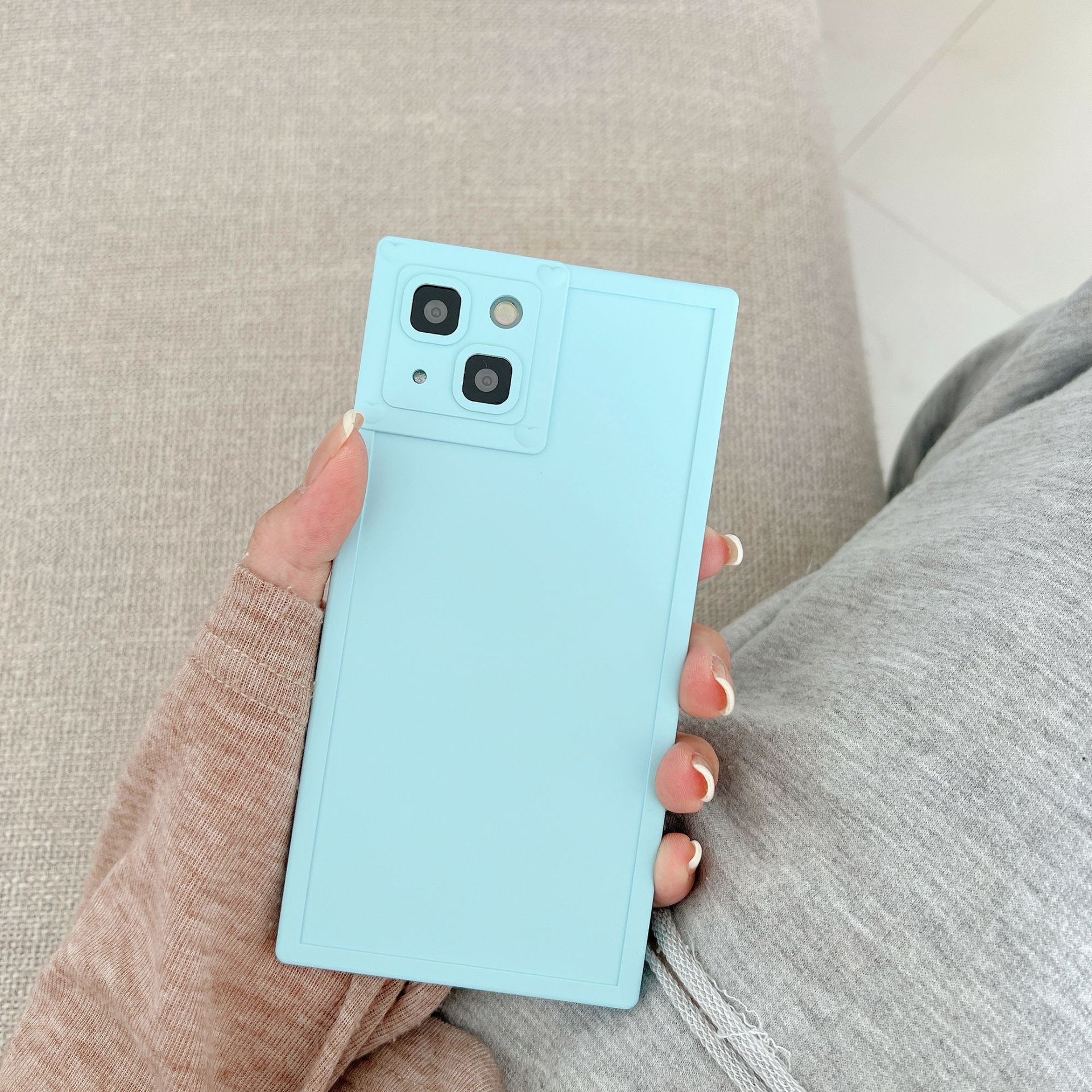 Title 9, Sade Düz Renkli Kare Telefon Kılıfı Yeni Niş Te...