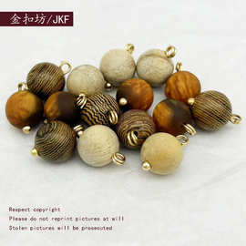 新中式国风木纹圆形手缝扣汉服旗袍毛衣衬衫门襟装饰扣子批发