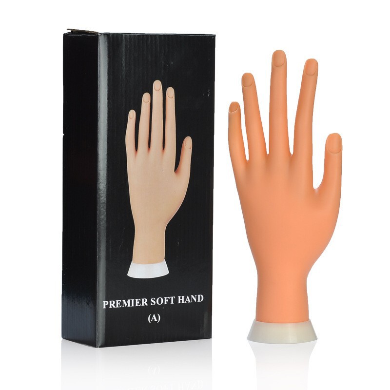 Manicure Practice Fake Hand Bendable Setting Fake Hand Manicure Positioning Left Hand Model Manicure Training Fake Hand PVC