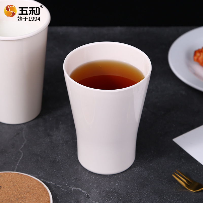 우허 화이트 멜라민 컵 201-300ml 호텔 식당 뷔페 업소용 물컵 찻잔