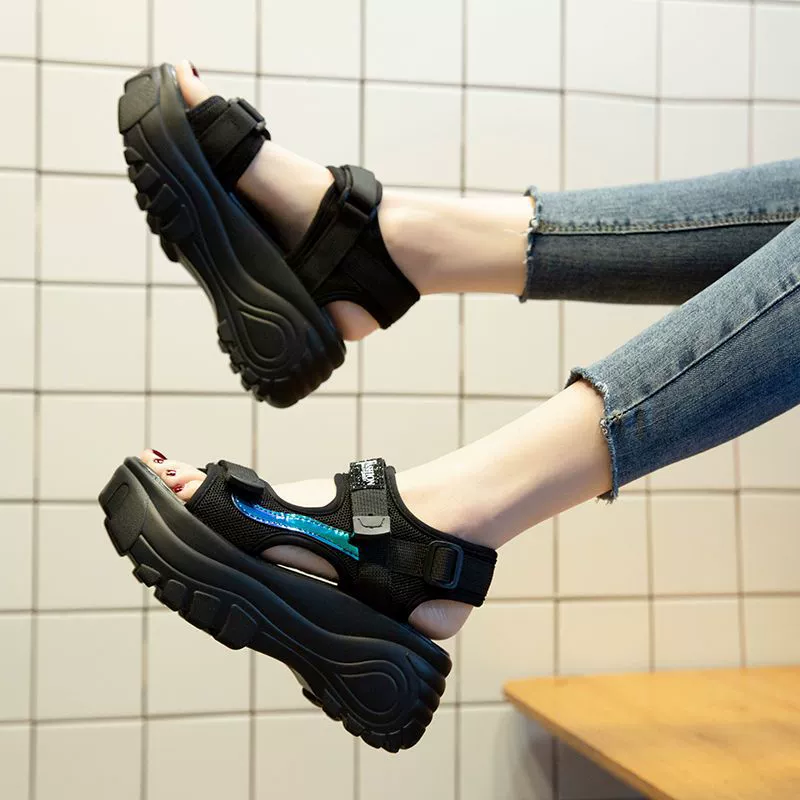 Sports sandals platform, summer beach footwear, 2023 collection, Korean style