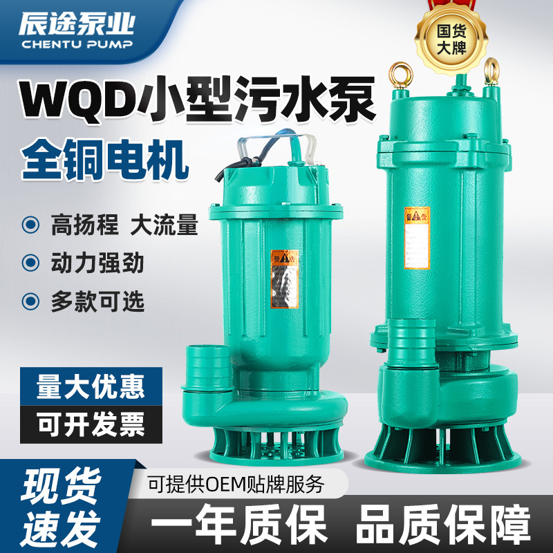 Bomba sumergible 220V bomba de bombeo doméstica de alta elevación gran flujo pequeña bomba de drenaje de lodo de drenaje de estiércol de riego agrícola