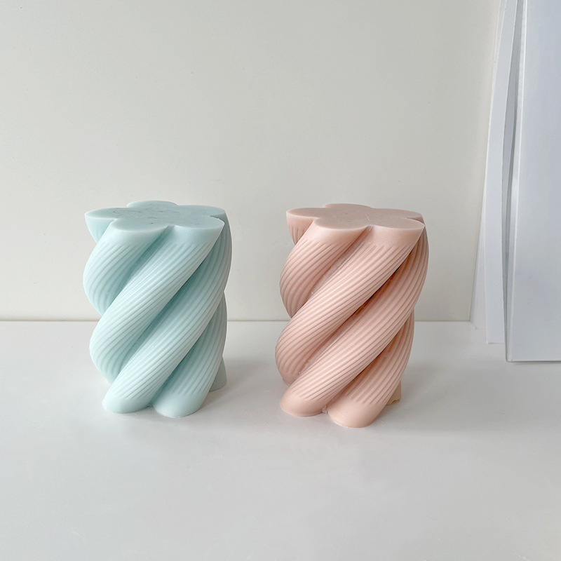 Jiahuimei columna espiral aromaterapia vela molde de silicona DIY jabón hecho a mano fragante piedra yeso decoración molde de silicona