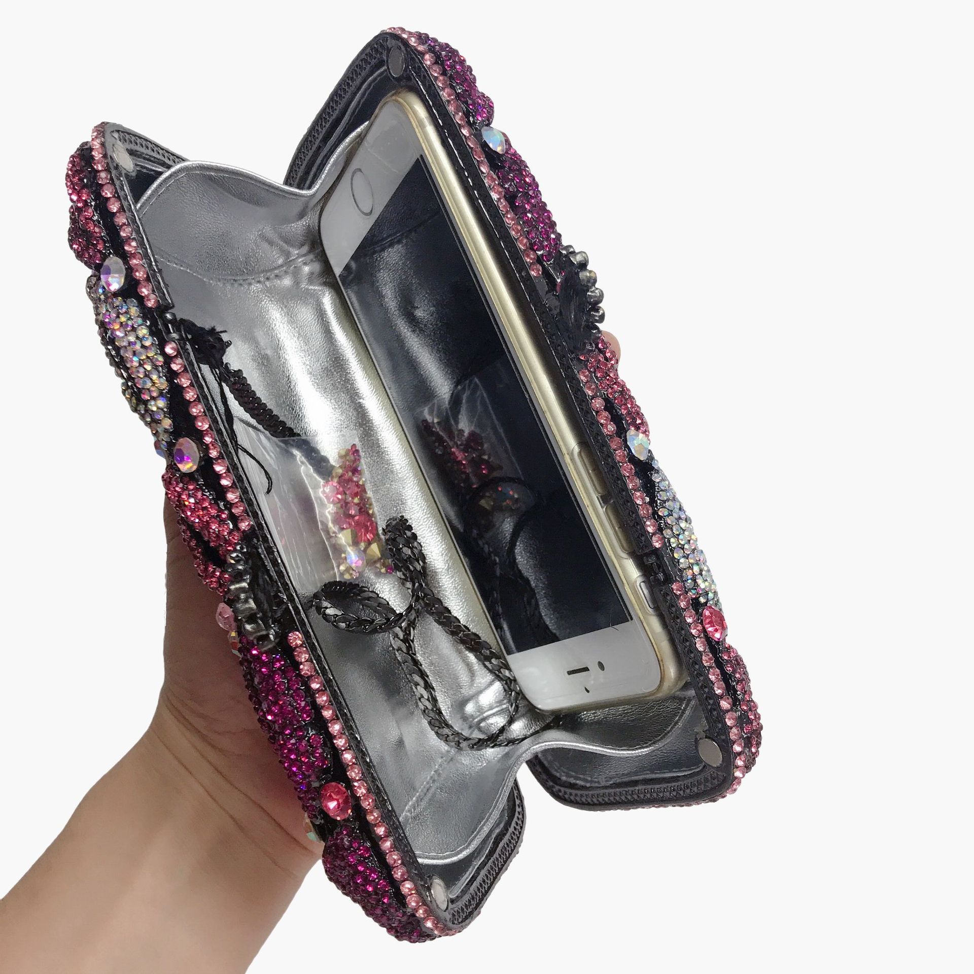 Transfronterizos nuevos labios bolsas de cena de diamantes bolsas de moda bolsas tridimensionales bolsas de banquete europeas y estadounidenses bolsas de mano de diamantes clutch new