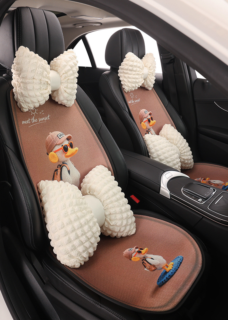 26 New Cross-Border Models of Little Duck Car Seat Cushions, Suitable for All Seasons, Cute, Breathable, Wear-Resistant, and Comfortable for Women