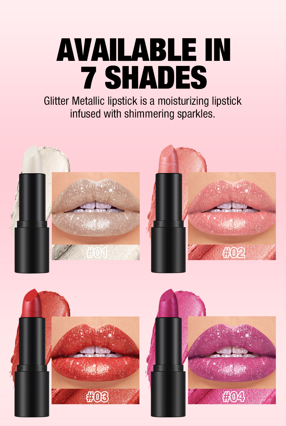 LANGMANNI Seven-color Gothic pearlescent lipstick is a multi-functional lipstick for both lips and cheeks undefined