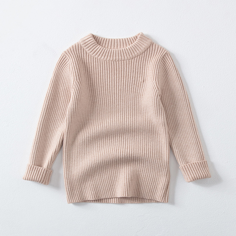 Niñas otoño y invierno nuevo estilo de tela de polilla de polilla de núcleo de hilo inferior con suéter para niños camisa de punto universal