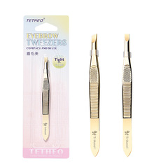 緹香鍍金眉夾修眉工具眉毛夾斜口美容鑷子拔毛夾不鏽鋼修眉夾眉鉗