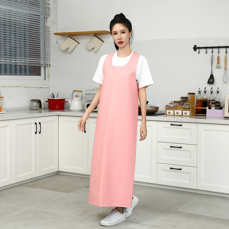 Duende de cuero PU chaleco personalizado delante de cuero chaleco hombre y mujer impermeable a prueba de aceite cocina gruesa de la suciedad