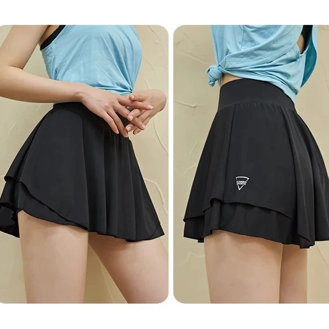 Женские спортивные шорты-юбка с высокой талией, быстросохнущие, для тенниса, бадминтона, бега, фитнеса, с защитой от просвечивания, для йоги