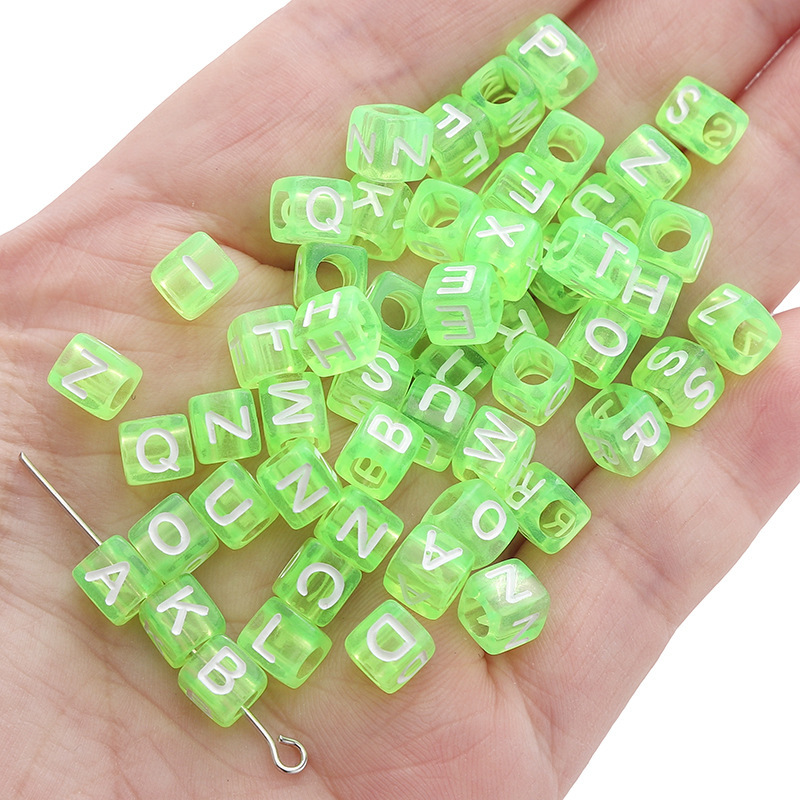 アクリル数字英字ビーズ手作りDIYセット子供ビーズアクセサリーアクセサリー散珠四角いビーズ|undefined