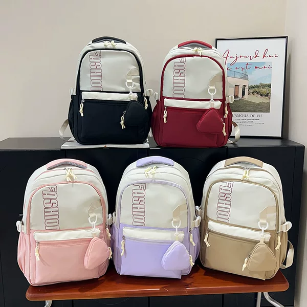 Wear-Resistant School Bag for College Students, Good-Looking, Large-Capacity, Lightweight, Burden-Reducing, Versatile Backpack, Simple Campus Backpack