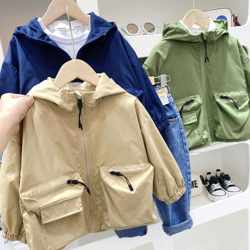 Boys' windbreaker spring and autumn 2024 new fashionable Korean style big children's tops children's autumn jackets boys' coats