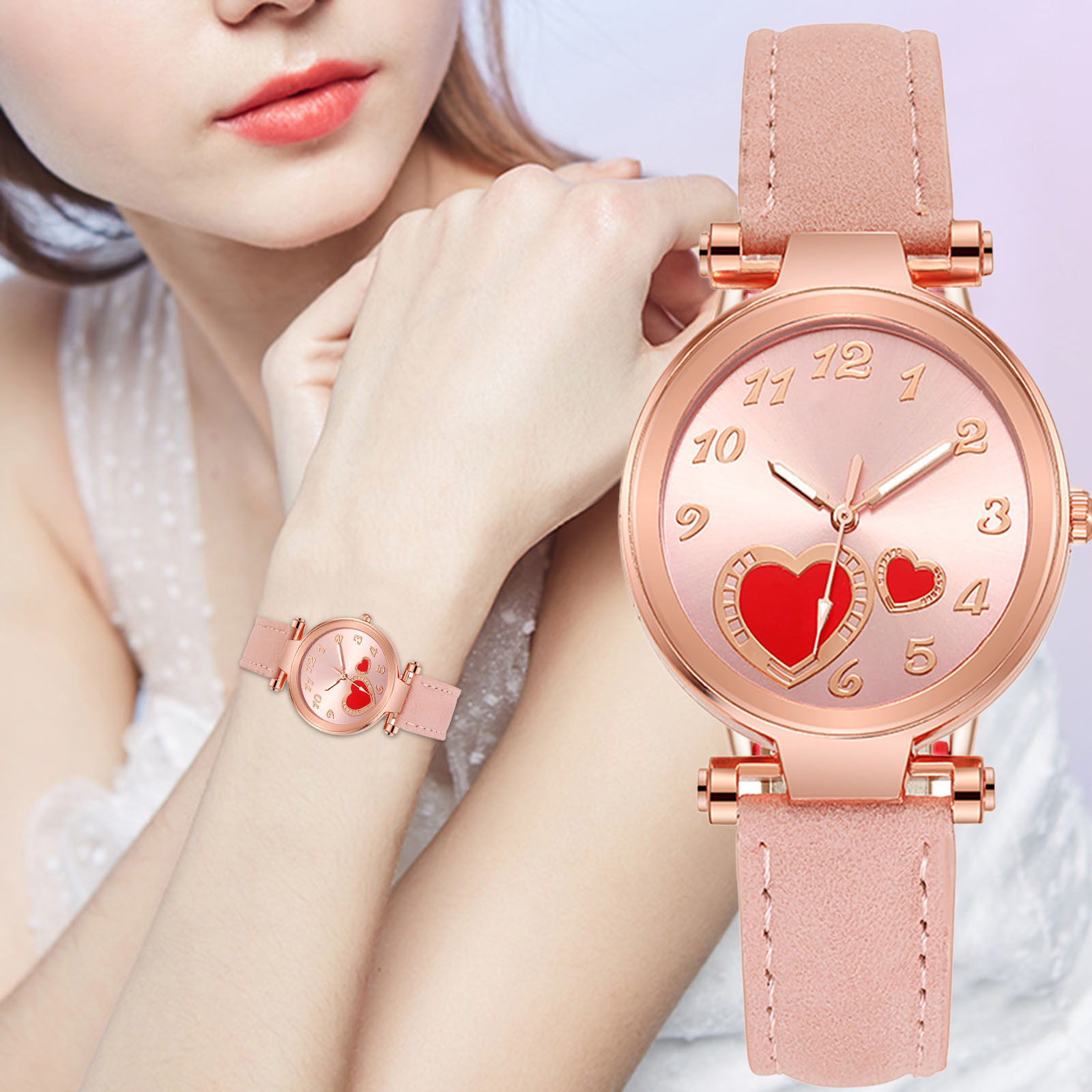 Reloj de amor retro estilo ins coreano para mujer, minimalista y versátil, mini temperamento para estudiantes, reloj de mujer de moda literaria
