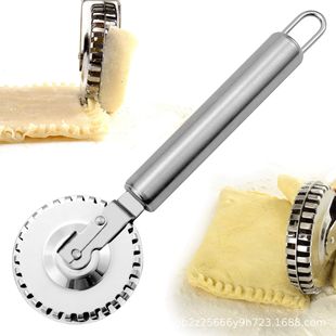 Stainless steel pastry roller edge sealing embossing knife pie sandwich tool lace pasta dumpling cutting mold baking worker