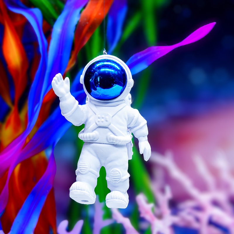 Venta caliente pecera creativa, astronauta dorado, decoración de paisaje, buzo, espacio, decoración del paisaje del hogar, lugar