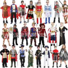 万圣节cosplay成人男儿童男服装勇士战士国王女骑士聚会表演服饰
