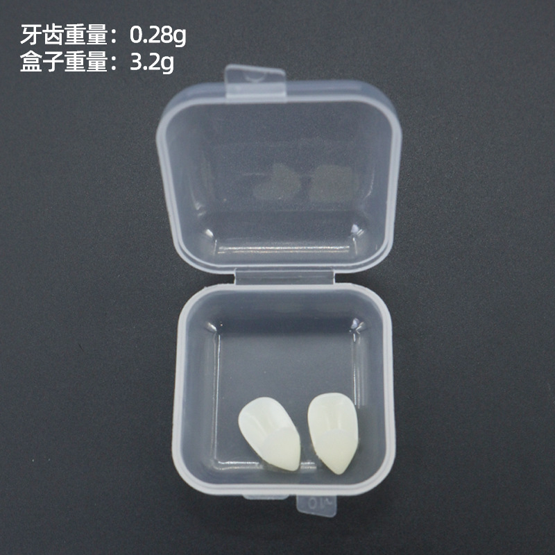Amazon venta caliente dientes falsos cos props dientes de vampiro simulación maquillaje fantasma jugando lefe dientes de tigre