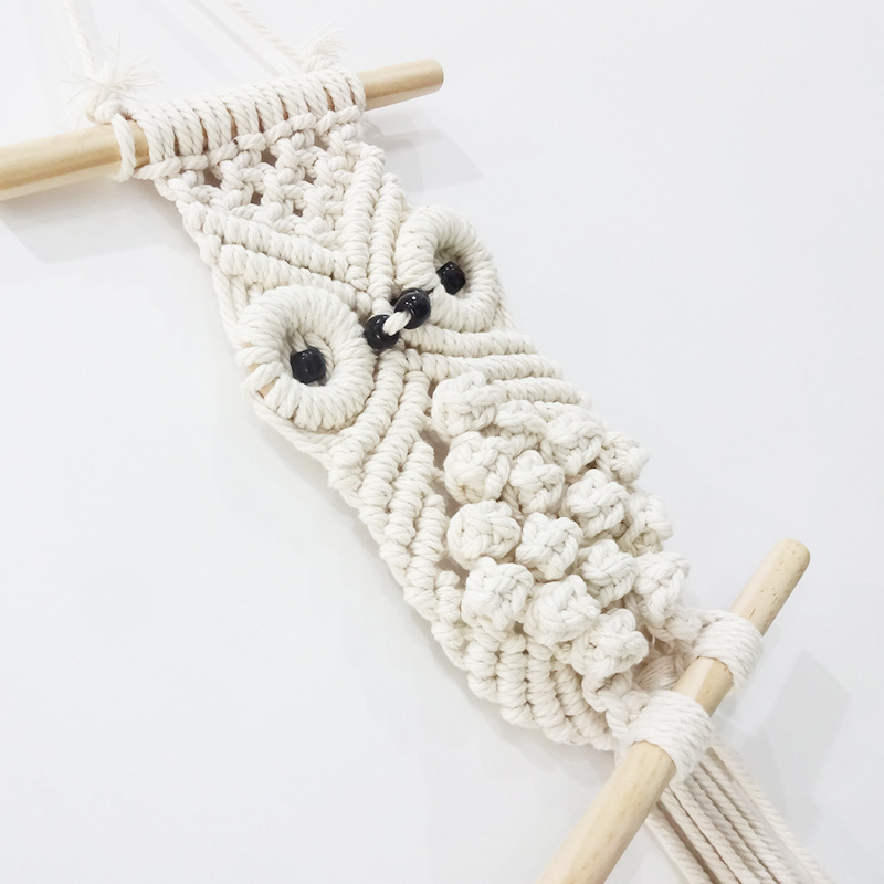 居家装饰猫头鹰挂件挂毯DIY壁挂毯艺术装饰编织波西米亚装饰壁挂