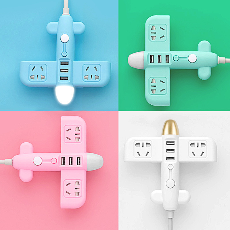 多功能家用插座面板多孔USB插排插板带线插头转换器接拖插线板长