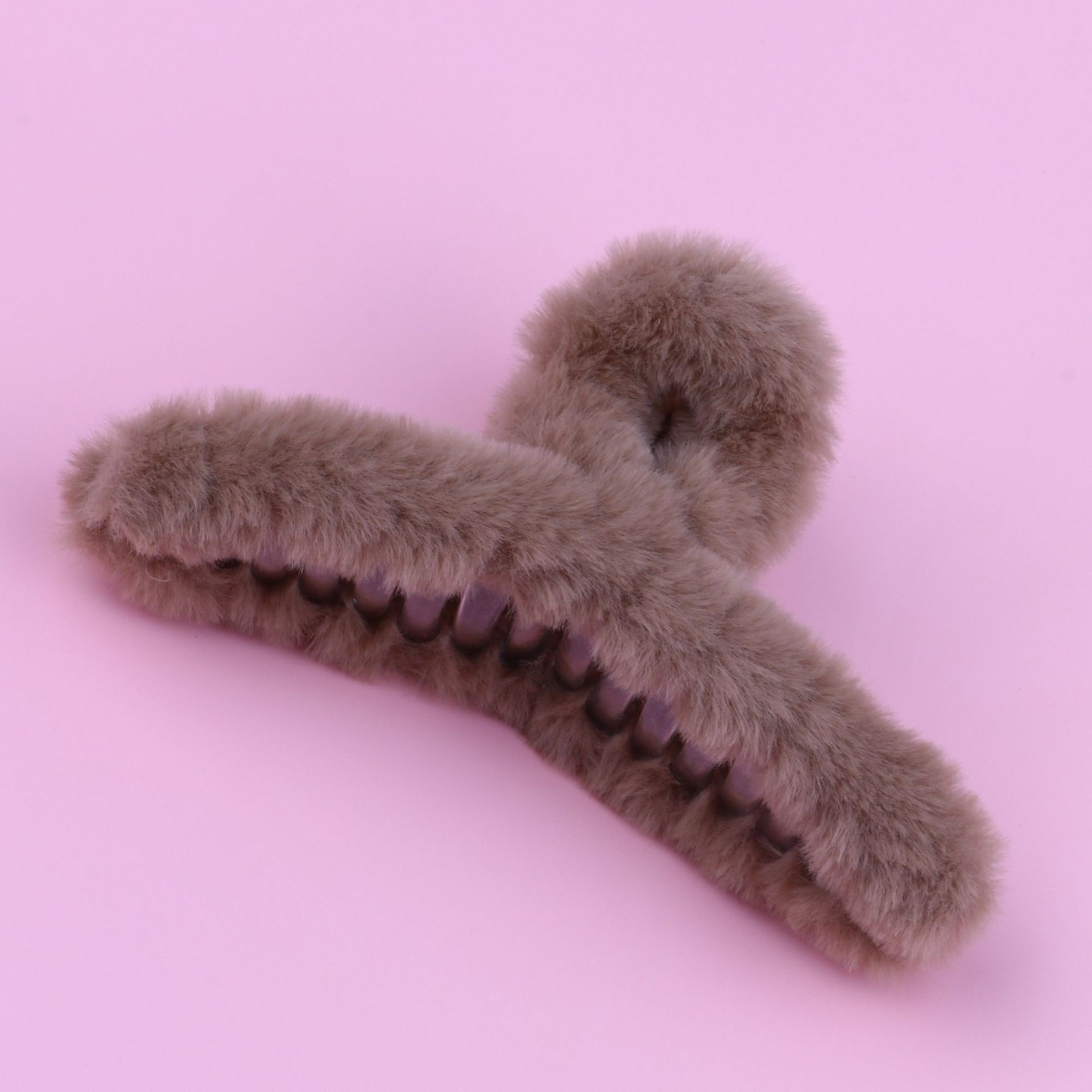 13cm 털 뭉치 집게핀, 연한 갈색