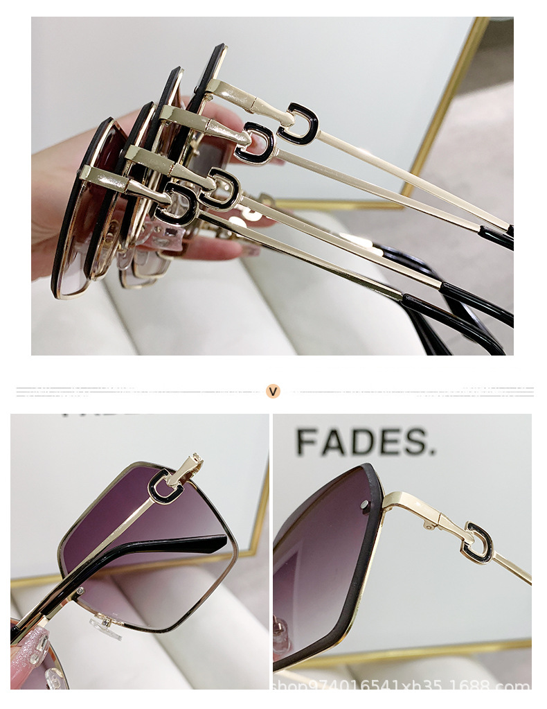 无框金属太阳镜