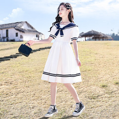 女童夏季學院風連衣裙2024新款兒童洋氣休閒可愛公主裙小女孩裙子