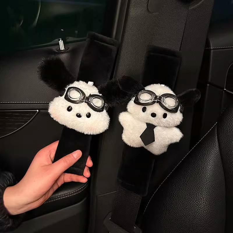 Cubierta de hombro con correa de coche, funda decorativa de condón lindo, cuello suave y anti-estrangulado, pareja, protección de coche, mujer