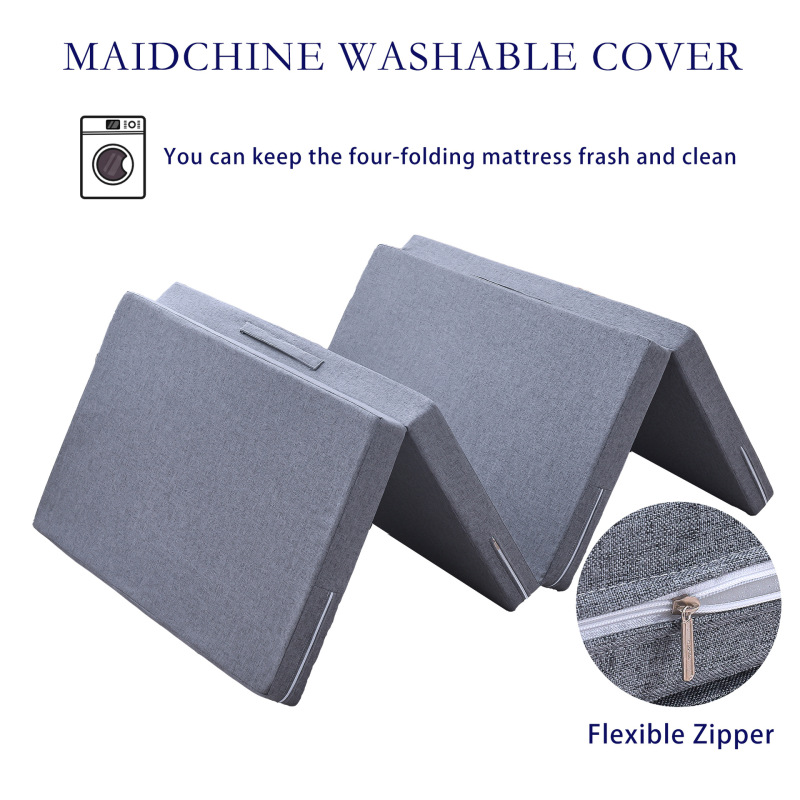 Four Folding Sponge Folding Mattress Floor Nap Mat Office Single Lunch Rest Mat Japanese Style Lazy Bed Mat