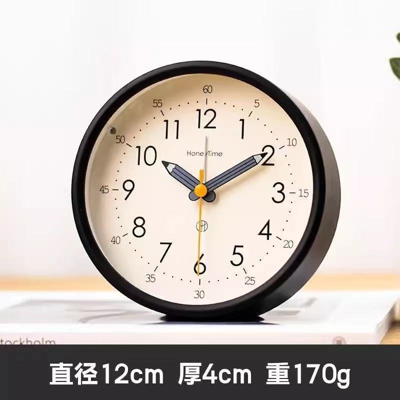 桌面静音小台钟卧室起床神器台式闹钟儿童专用时钟学生用床头钟表|undefined