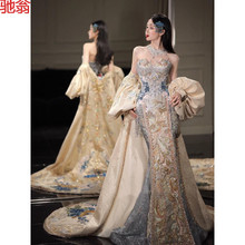 T8Y新中式嫁衣礼服2025夏新款新娘结婚敬酒服婚服出阁服气质鱼尾