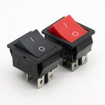 船型开关KCD4四脚两档 黑红色 安装尺寸31*25mm 电动车电源开关