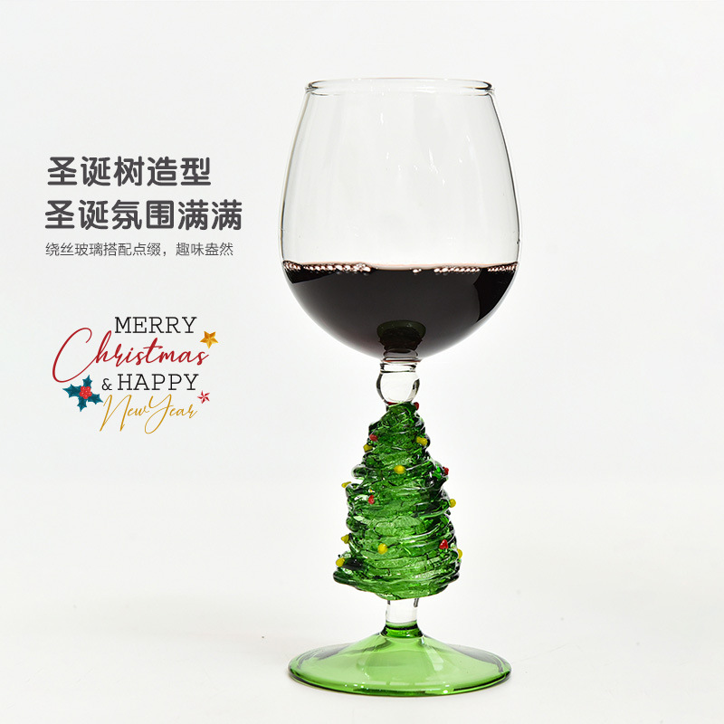 Regalo de Navidad vidrio árbol de Navidad copa de vino copa de champán creativo Año Nuevo copa de Navidad copa de vino