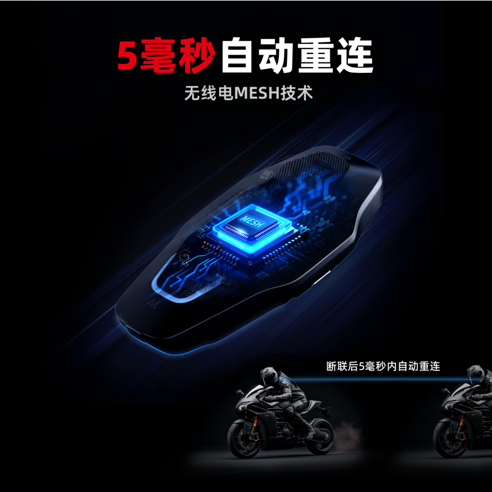 Ejeas New Hundred-Person Mesh Simultaneous Intercom Motorcycle Helmet Interphone Replaceable Color Shell Ai Control