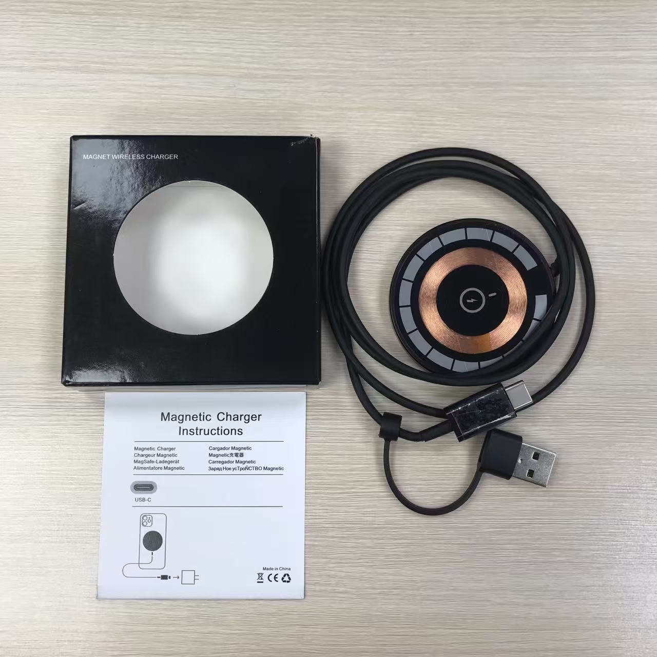 15W pequeño disco de carga rápida para Apple 16magsafe cargador inalámbrico magnético para regalos de teléfonos móviles universales al por mayor