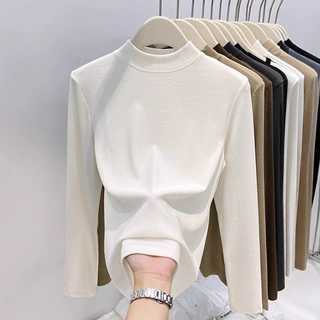 软糯白色圆领打底衫女童2025秋冬新款修身显瘦内搭莫代尔儿童上衣