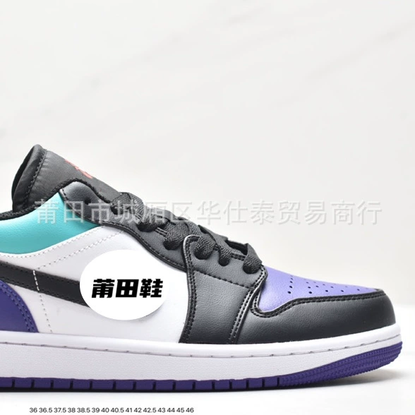 Company Grade Aj1 Orbit Black Red Toe Voodoo Doll Black Green Toe Low-top Retro Casual Sports Basketball Shoes