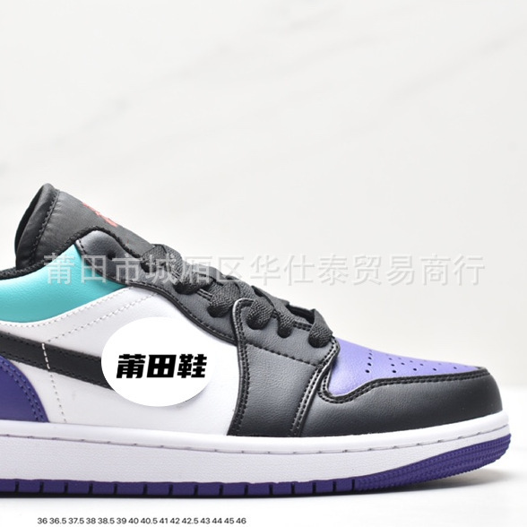 Company Grade Aj1 Orbit Black Red Toe Voodoo Doll Black Green Toe Low-top Retro Casual Sports Basketball Shoes