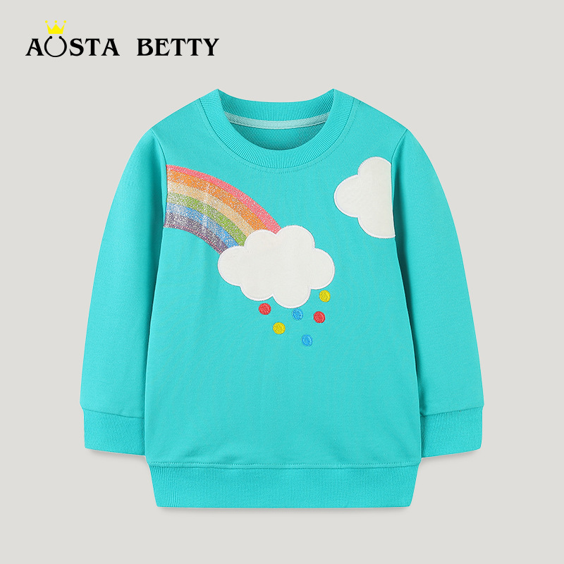 Cross-border supply of new girls vests in autumn Europe and the United States wind embroidery children's long sleeve pullover a generation of hair