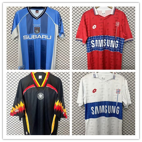 Retro uslubidagi Shotlandiya Premer-ligasi futbol formalari, kalta yengli mashg'ulot formalari va kattalar uchun tez quriydigan futbolkalarning zavod tomonidan to'g'ridan-to'g'ri yetkazib berilishi.