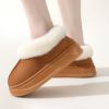 Winter slippers indoor, fleece demi-season footwear platform for pregnant