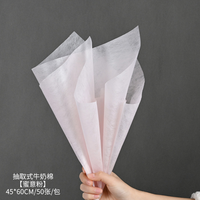 De estilo coreano de segunda generación de algodón leche rollo de tela no tejida floristería floral papel de algodón impermeable tienda de flores pastel de hornear papel de embalaje